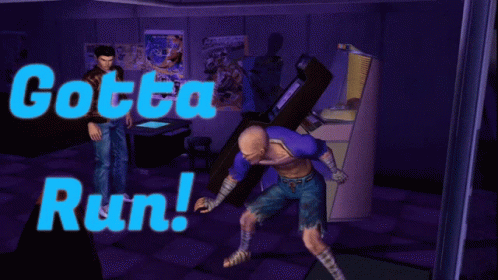 A Video Game Screen Says Gotta Run GIF