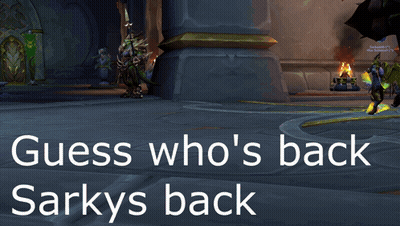A Video Game Screen Says Guess Who 'S Back Sarkys Back GIF