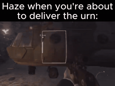 A Video Game Screen Says Haze When You 'Re About To Deliver The Urn GIF