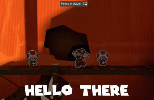 A Video Game Screen Says Hello There In White GIF