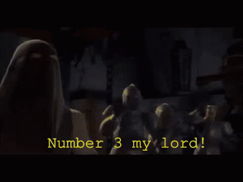 A Video Game Screen Says Number 3 My Lord In Yellow Letters GIF