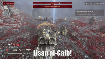 A Video Game Screen Shows A Bug Breach Detected And Lisan Al-Gaib GIF