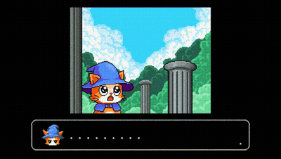 A Video Game Screen Shows A Cat Wearing A Blue Wizard Hat GIF