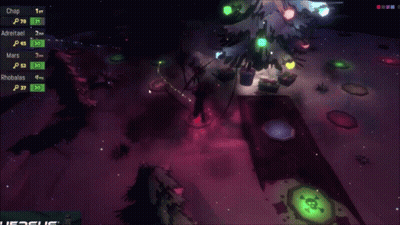 A Video Game Screen Shows A Christmas Tree With The Name Chap At The Top Left GIF