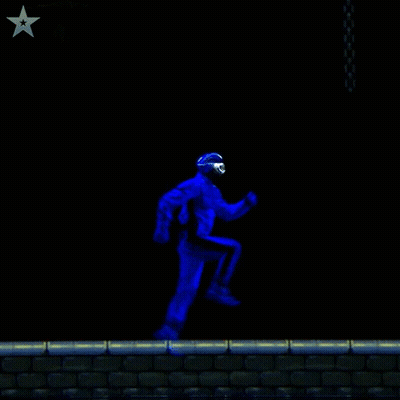 A Video Game Screen Shows A Man Jumping Over A Brick Wall With The Numbers +10 And +10 Above Him GIF