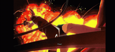 A Video Game Screen Shows A Person Laying On A Wooden Beam With Flames Coming Out Of It GIF