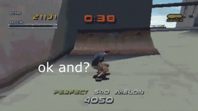 A Video Game Screen Shows A Person Riding A Skateboard And Says Ok And GIF