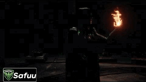 A Video Game Screen Shows A Skeleton With A Green Bottle In His Hand GIF