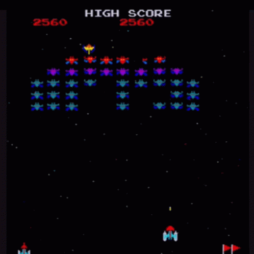 A Video Game Screen Shows The High Score Of 2590 GIF
