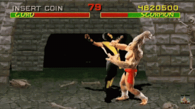 A Video Game Screen Shows Two Fighters Fighting Each Other And The Score Is 79 GIF