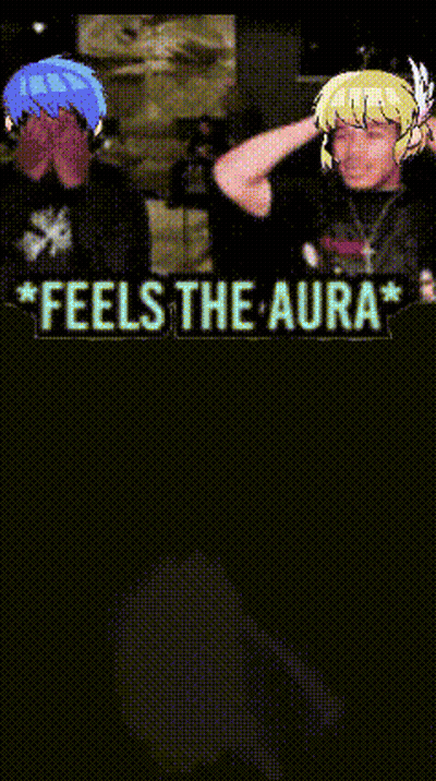 A Video Game Screen That Says Feels The Aura On The Top GIF