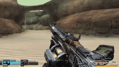 A Video Game Shows A Person Holding An Ak 47 Buster GIF