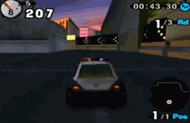 A Video Game Shows A Police Car On The Road GIF