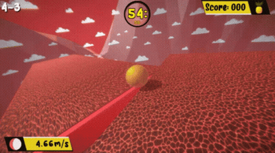 A Video Game Shows A Score Of 54 And 5.05M / S GIF