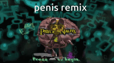 A Video Game That Says Penis Remix On The Bottom GIF