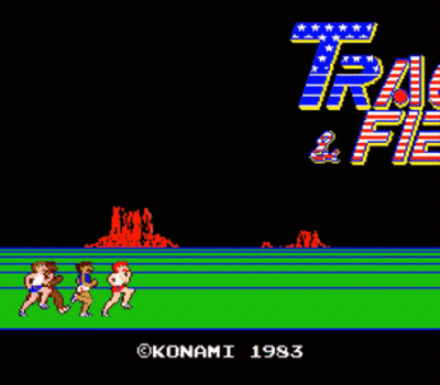 A Video Game That Says Track And Field On The Screen GIF