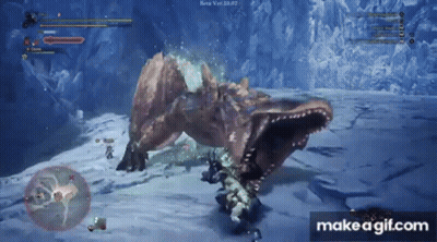A Video Game Where A Monster Is Eating Another Monster GIF