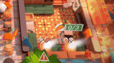 A Video Game With A Carrot And A Sign That Says 0/3 On It GIF