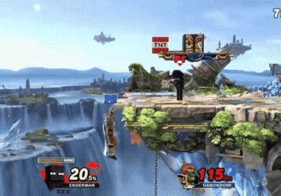 A Video Game With Enderman And Ganondorf Playing GIF