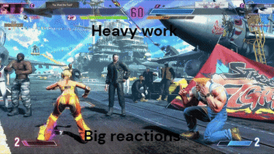 A Video Game With Heavy Work Big Reactions On The Bottom GIF