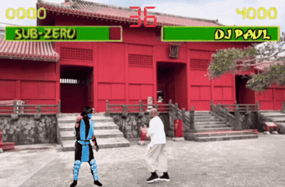 A Video Game With Sub-Zero And Dj Paul Playing GIF