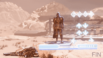 A Video Game With The Word Fin On The Bottom Left GIF
