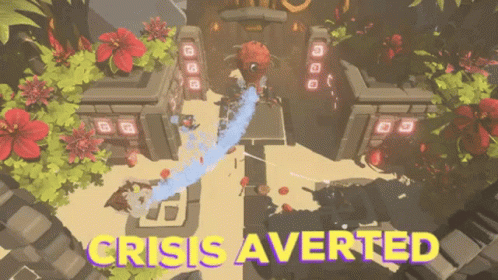 A Video Game With The Words Crisis Averted On The Bottom Right GIF