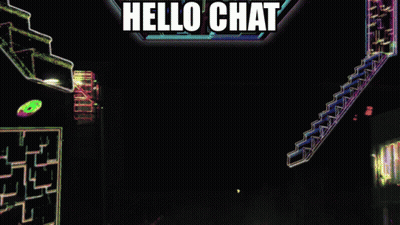 A Video Game With The Words Hello Chat On The Bottom GIF