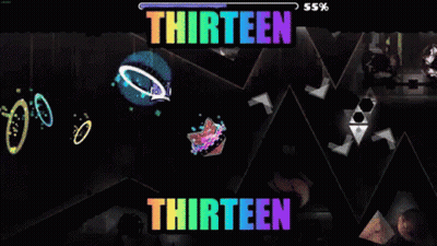 A Video Game With The Words Thirteen Thirteen On The Top GIF