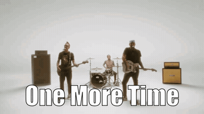 A Video Of A Band With The Words One More Time Below Them GIF