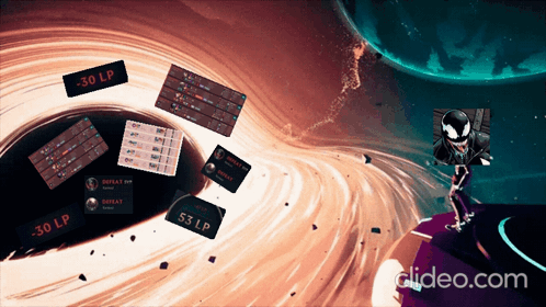 A Video Of A Black Hole With The Words 30 Lp GIF