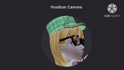 A Video Of A Girl Wearing Glasses And A Green Hat With The Position Camera Written On The Bottom GIF