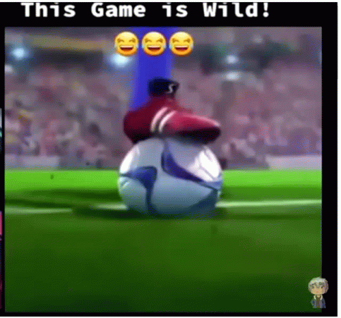 A Video Of A Soccer Game With The Words " This Game Is Wild " At The Top GIF