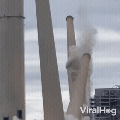 A Video Of Smoke Coming Out Of A Chimney With The Words Viralhog On The Bottom GIF