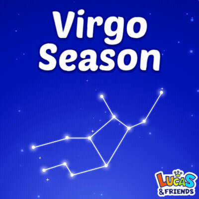 A Virgo Season Poster With A Constellation On It GIF