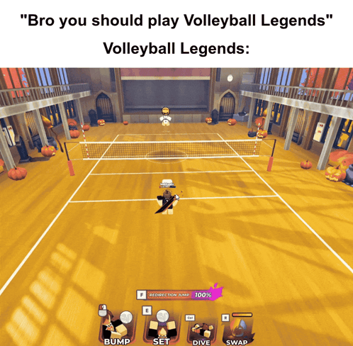 A Volleyball Game That Says " Bro You Should Play Volleyball Legends " On It GIF