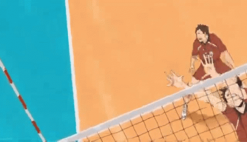 A Volleyball Player With The Number 10 On His Back Is Jumping To Block A Ball GIF