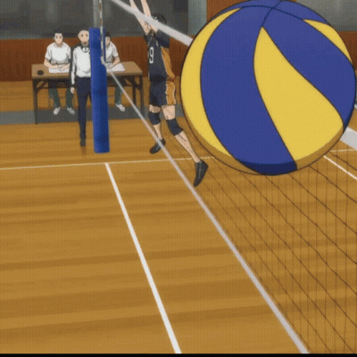 A Volleyball Player With The Number 9 On His Jersey Is Jumping To Hit The Ball GIF
