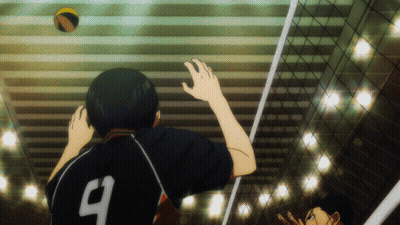 A Volleyball Player With The Number 9 On Their Back GIF