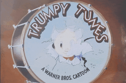 A Warner Bros. Cartoon Trumpy Tunes Logo GIF