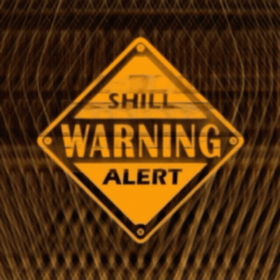 A Warning Sign That Says ' Shill Warning Alert ' On It GIF
