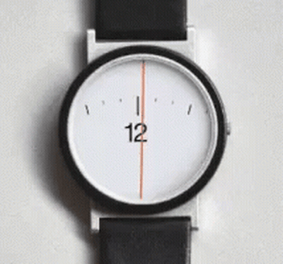 A Watch With A Black Band And A White Face Has The Numbers 6 And 5 GIF