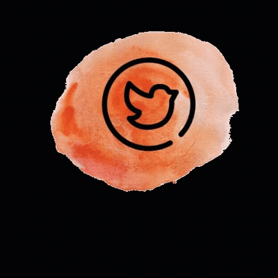 A Watercolor Circle With A Bird In A Circle GIF