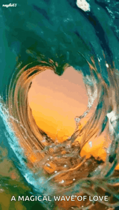 A Wave In The Ocean Shaped Like A Heart GIF
