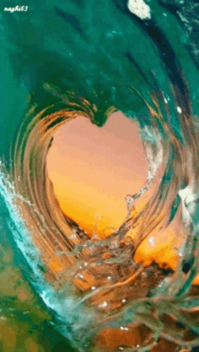 Heart-Shaped Ocean Wave GIF