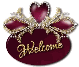 A Welcome Sign With A Heart And A Bow Sticker