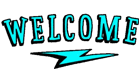 A Welcome Sign With A Lightning Bolt In The Corner Sticker