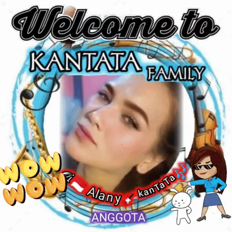 A Welcome To Kantata Family Poster With A Picture Of A Woman GIF