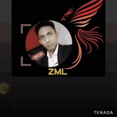 A Welcome To Zml Interactive Family Sign With A Picture Of A Man GIF