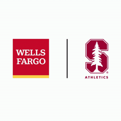 A Wells Fargo Logo With A Cartoon Christmas Tree Holding A Basketball On Its Head GIF
